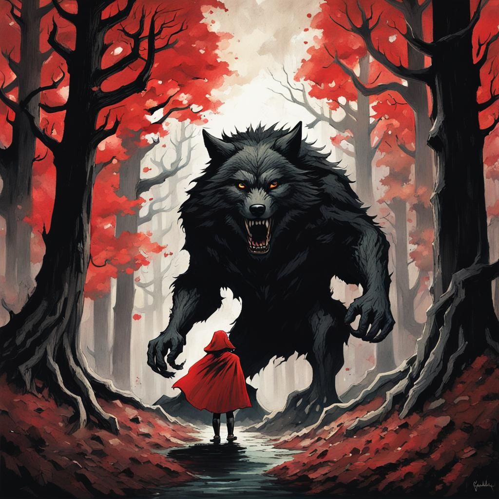 Sinister Wolf Monster Encounter in Dark Forest