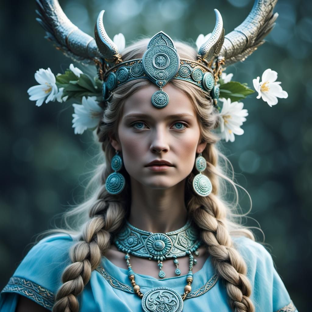 Beautiful nordic Godess Freya, godess of Fertility and love