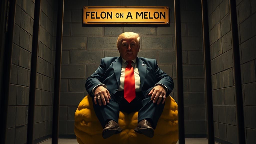 Overweight Trump on Melon in Jail Cell