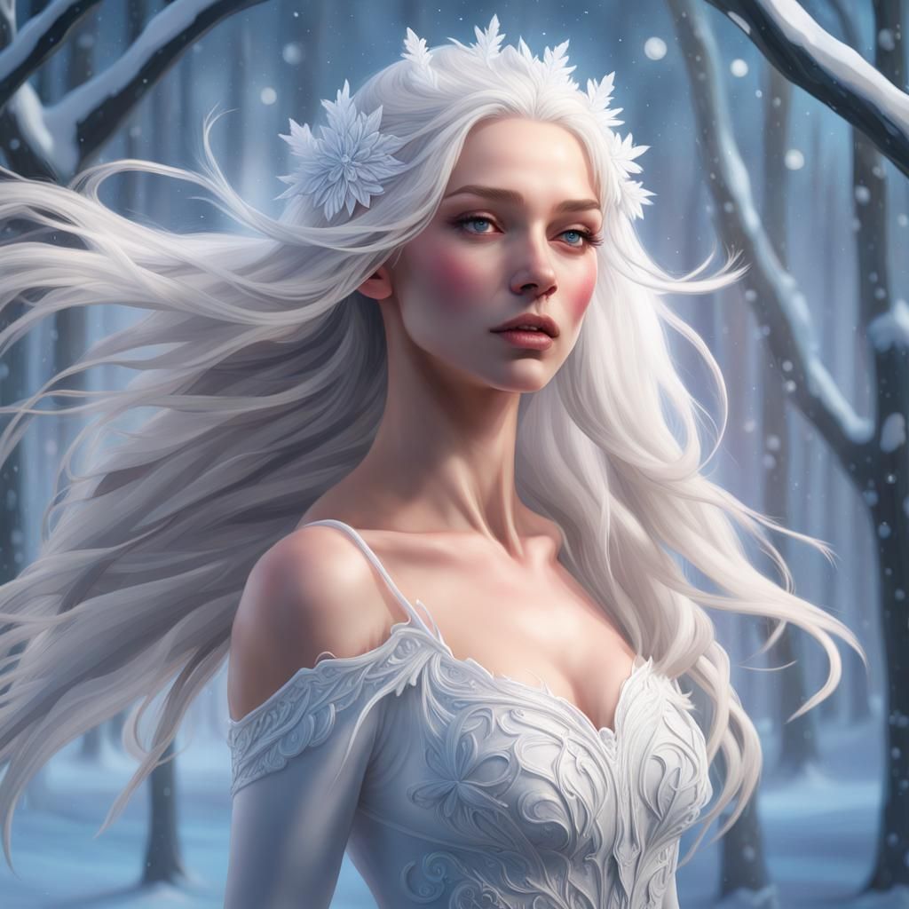 Winter Wonderland Ballerina: Artgerm, Mucha Style
