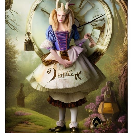 White Rabbit in Forest: Detailed Matte Painting