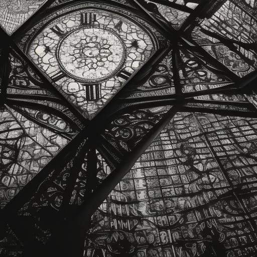 Intricate Gothic Stained Glass Window in HDR