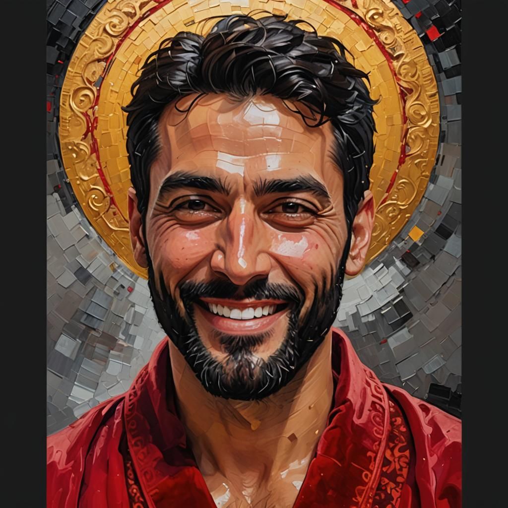 Radiant Portrait in Neo-Expressionist Impasto Style