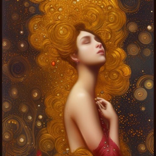 Dreamy Selfie in Art Nouveau Style