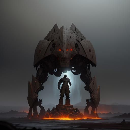 Forgotten Sentinel in Desolate Landscape: Matte Painting