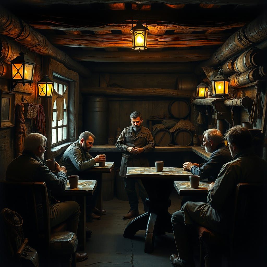 Medieval Dockside Tavern in Hyperrealistic Detail