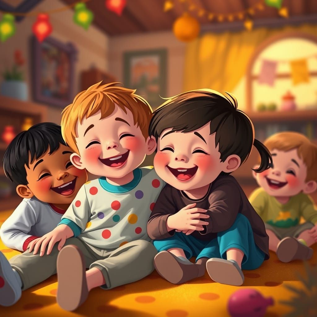 Joyful Children in Vibrant Whimsy