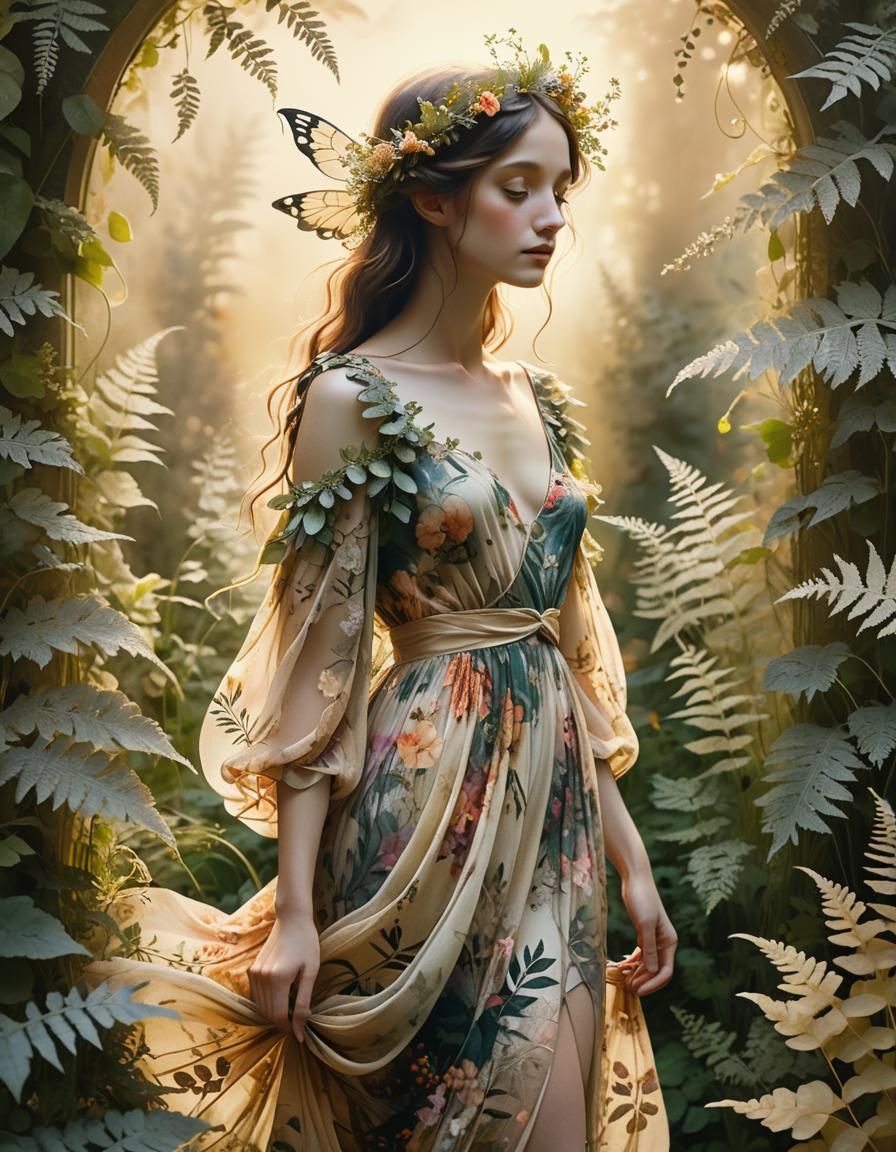 Fairy in Overgrown Garden: Contemporary Surreal Art