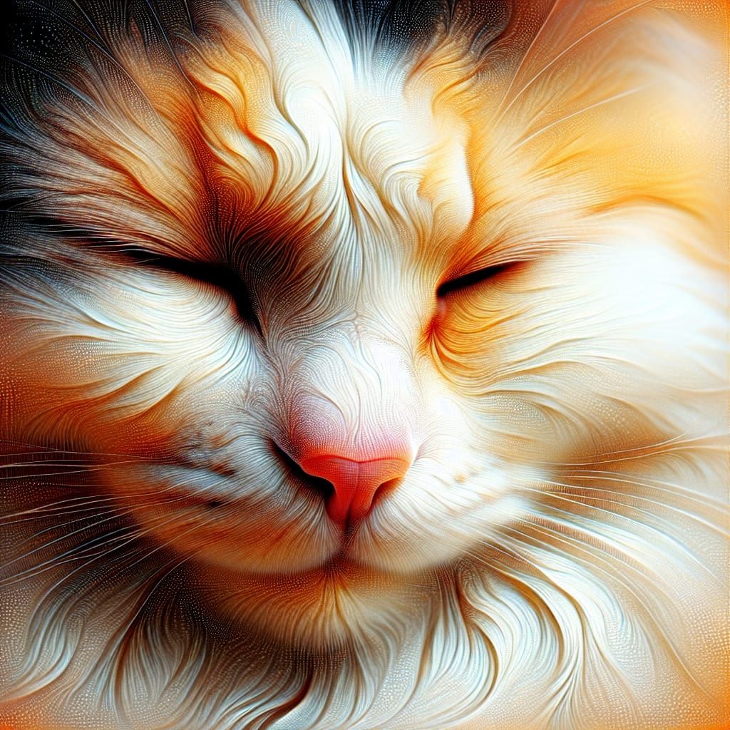 Calico Cat Close-Up: Dreamlike, Serene, and Detailed