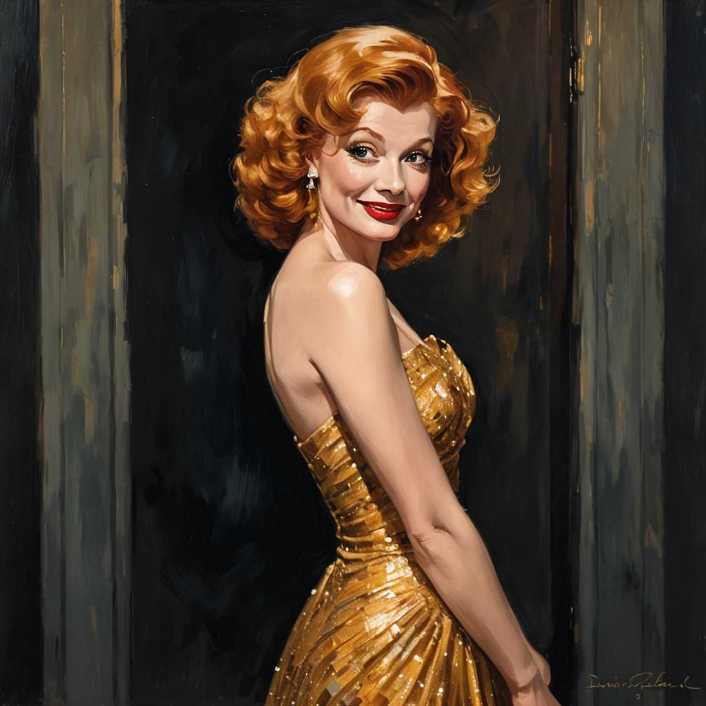 Lucille Ball Portrait in Impressionistic Style