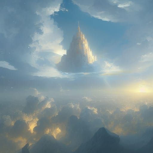 Souls Ascending to Heaven: Digital Art