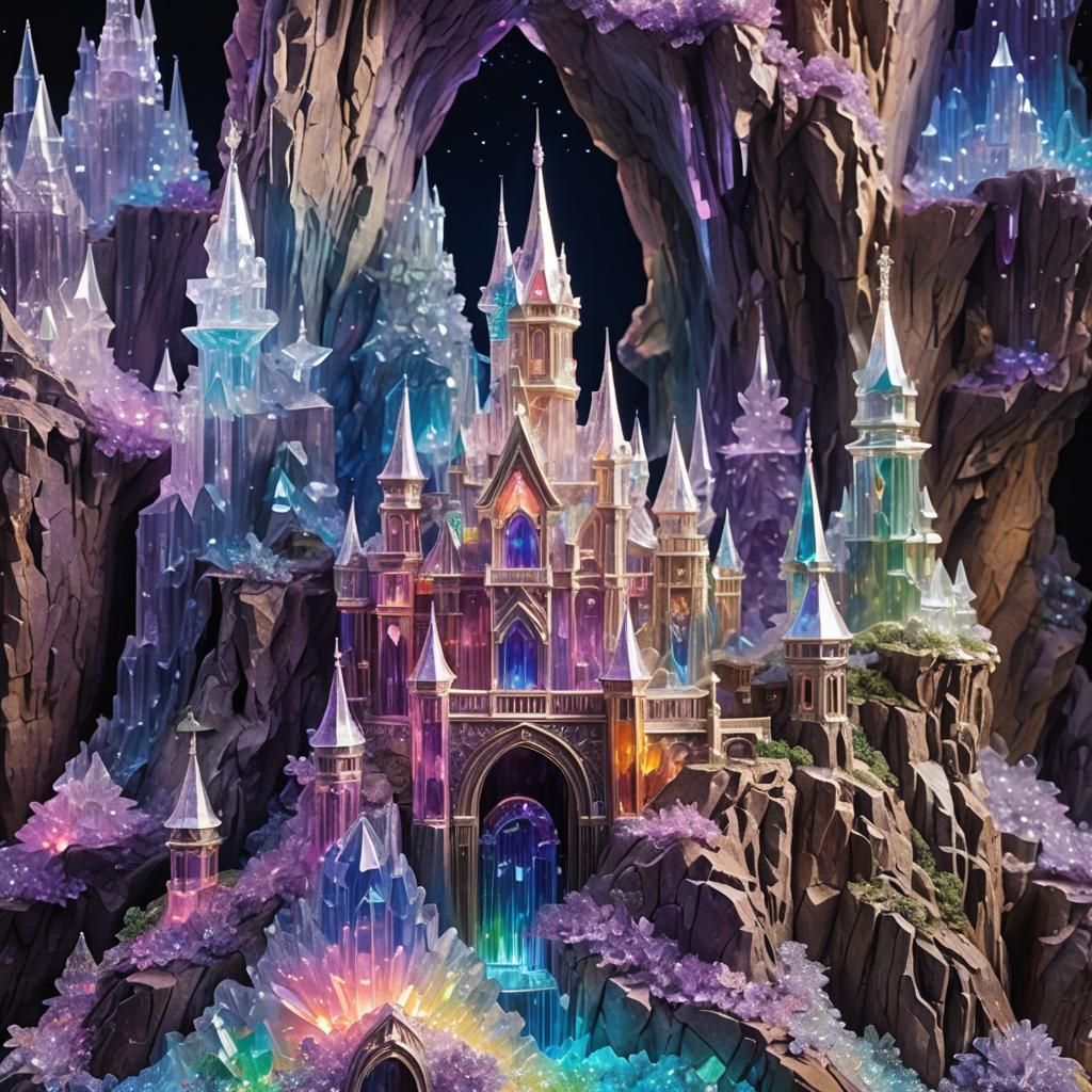 Iridescent Crystal Palace on Amethyst Mountain