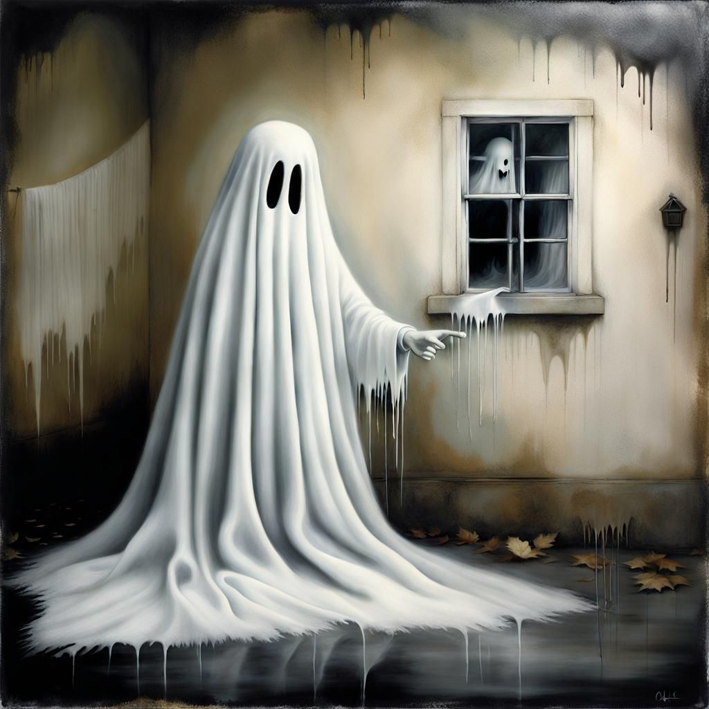 Eerie Scene: Ghost Points at Policeman