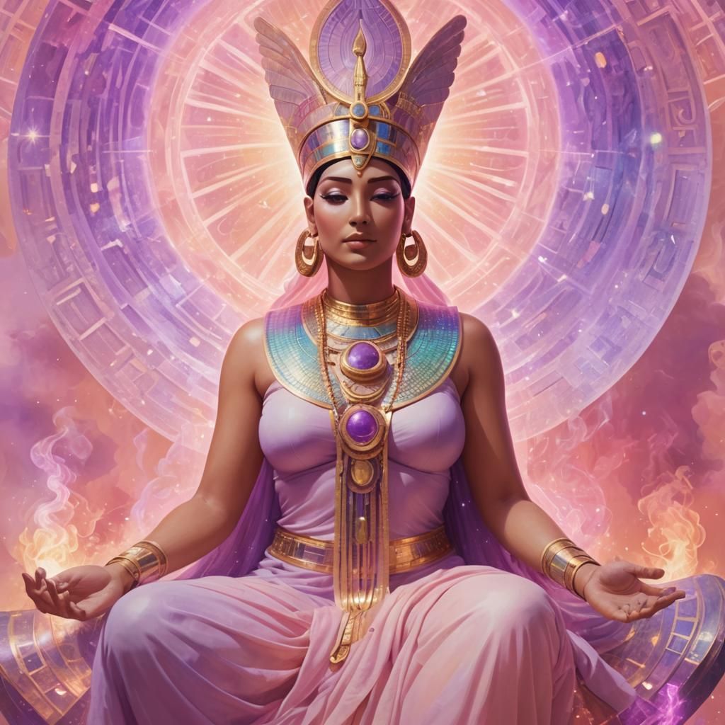 Goddess Isis in Sacred Geometry Digital Art