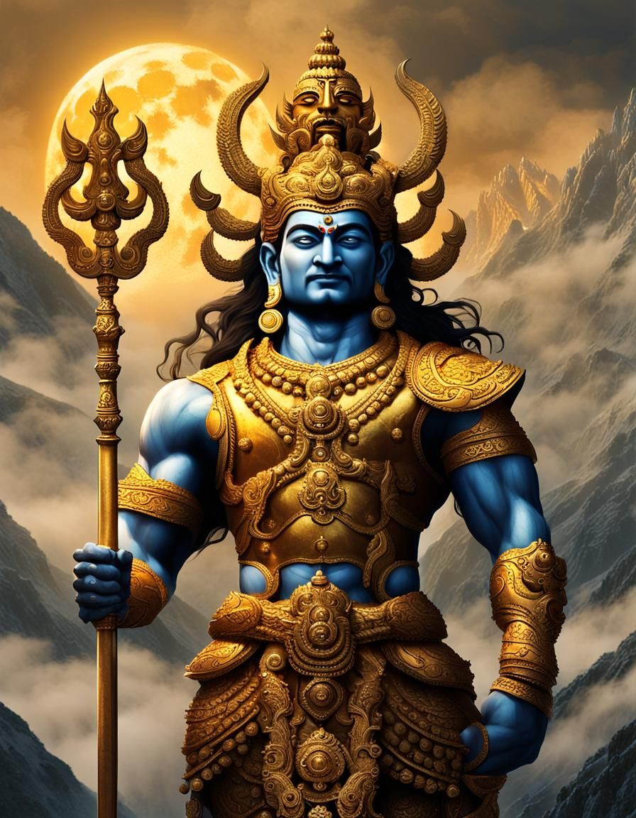 Ravan: Ten-Headed Devotee in Himalayan Reverence