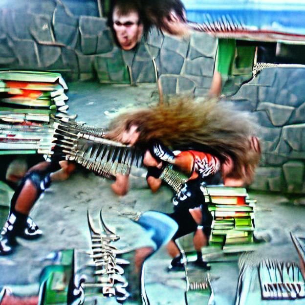Intense Headbanger in Heavy Metal Performance