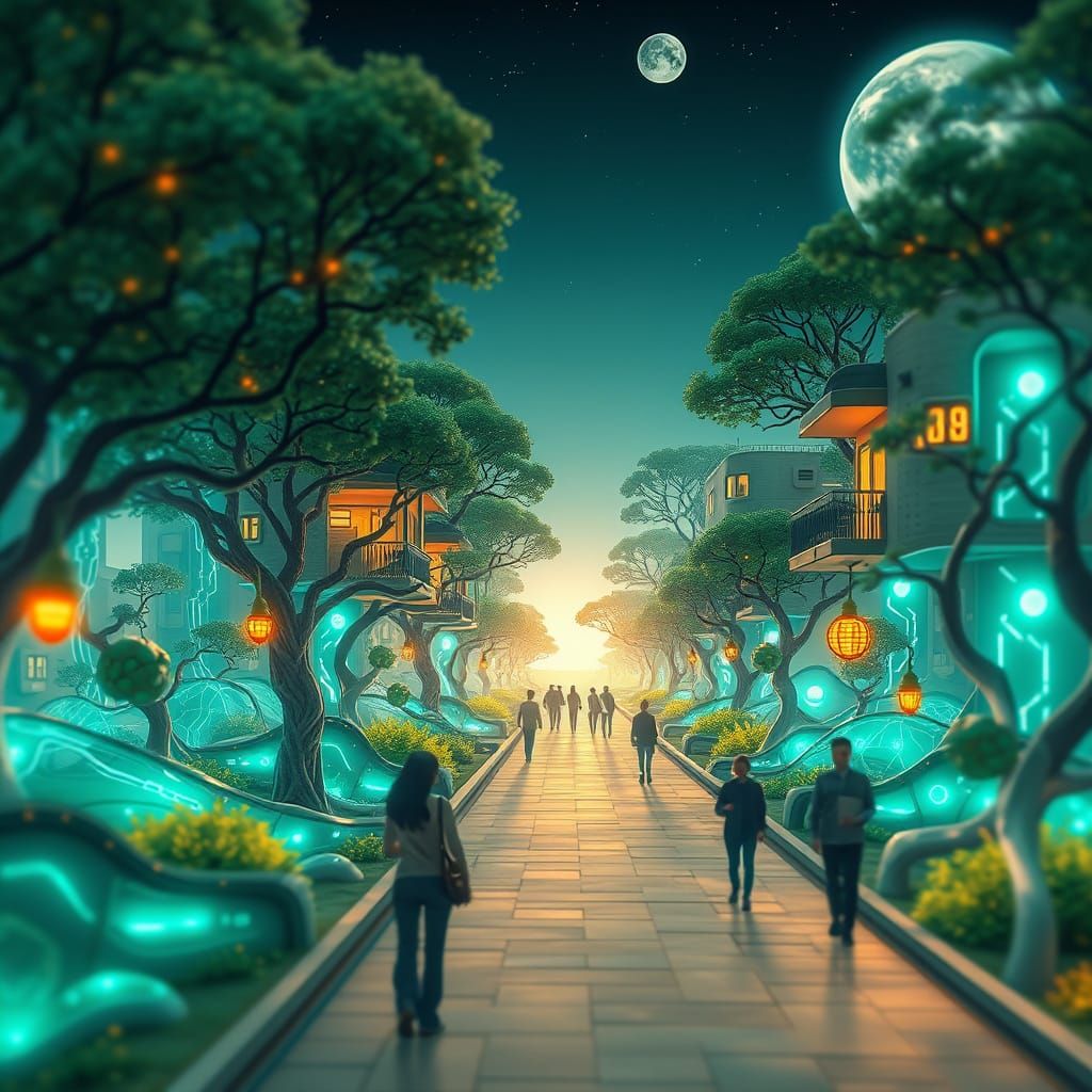 Solarpunk Utopia on the Lunar Horizon