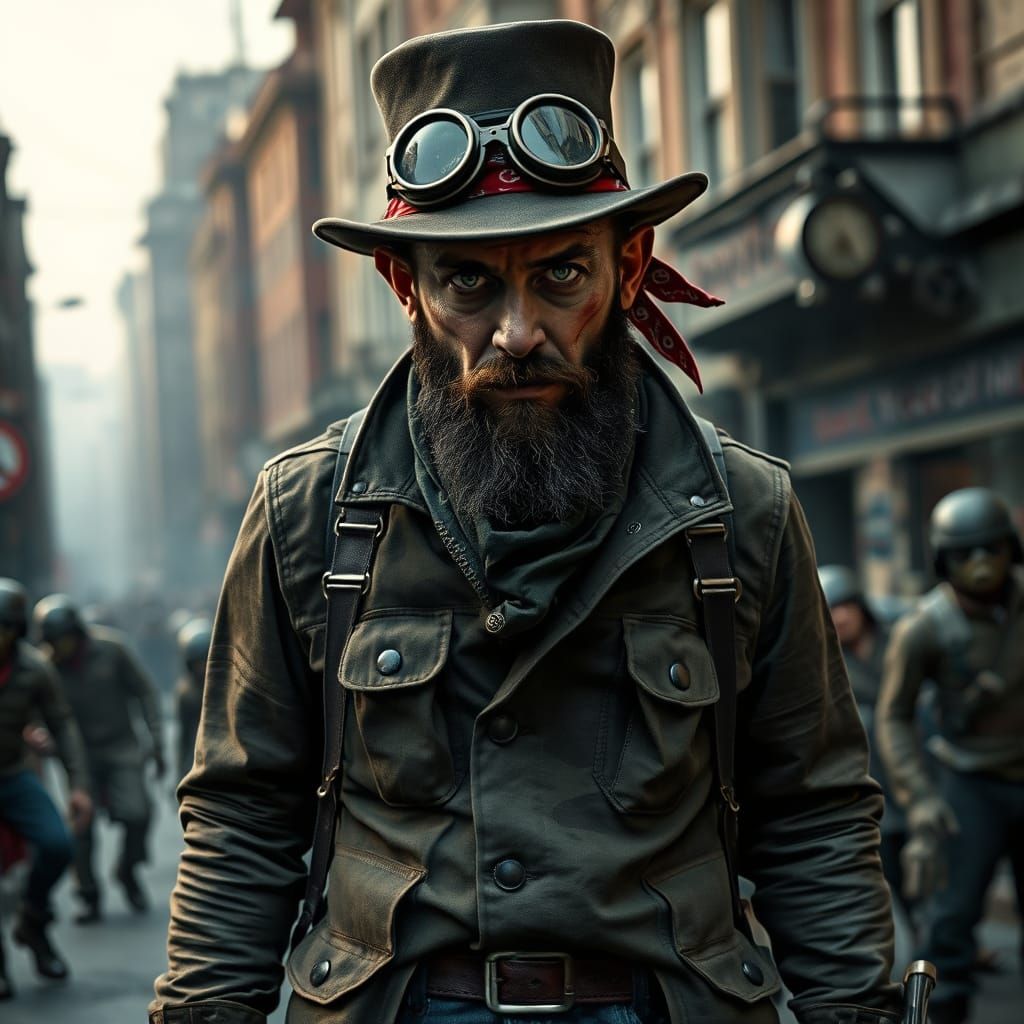 Steampunk Zombie Slayer in Zombie Infested City