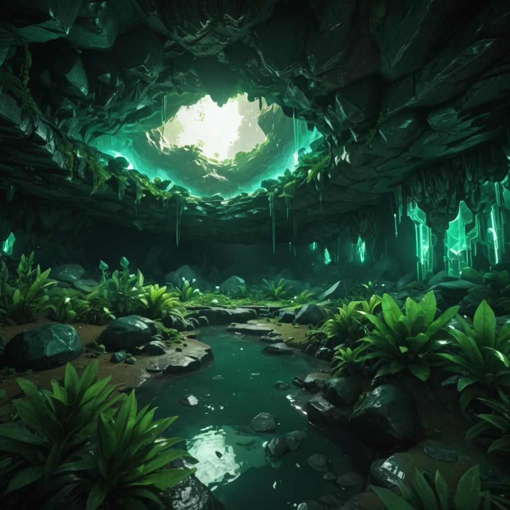 Epic Emerald Cave Discovery in Intricately Detailed 8K 3D Ar...