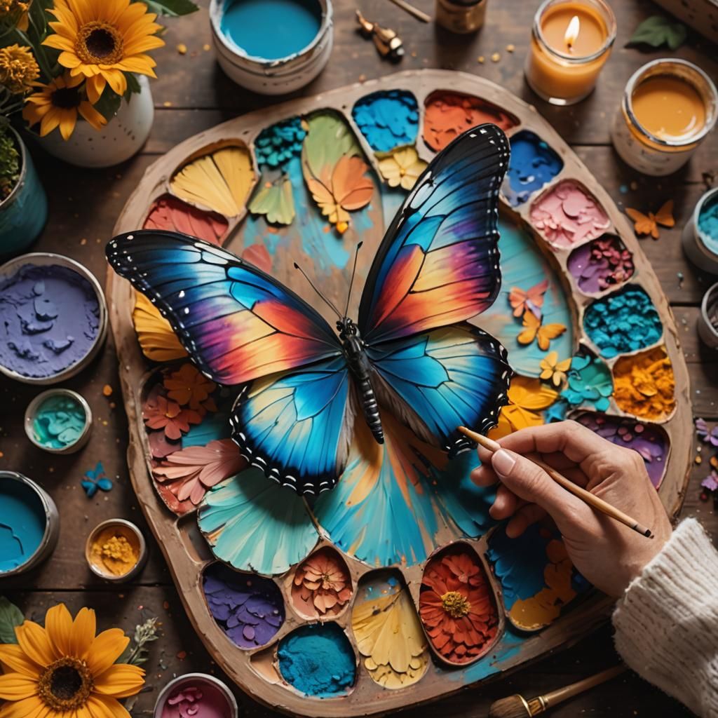 God Painting Butterfly Wings: Cottagecore Fantasy