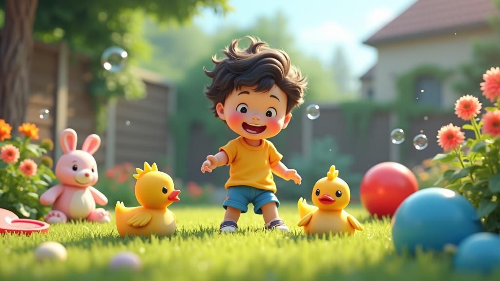 Suleman's Sunny Backyard Playtime: 3D Anime Style