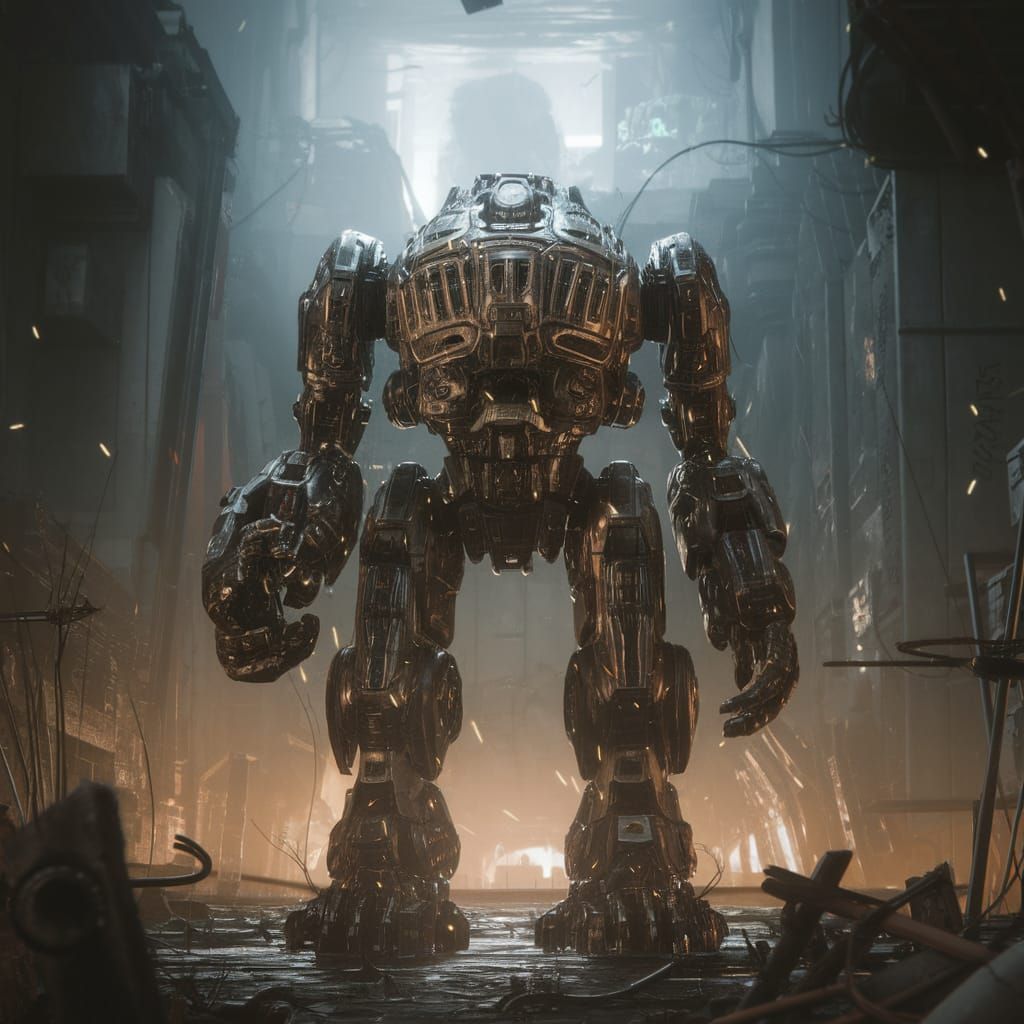Armored Core Mech Rises from Ruins in Dystopian Wasteland