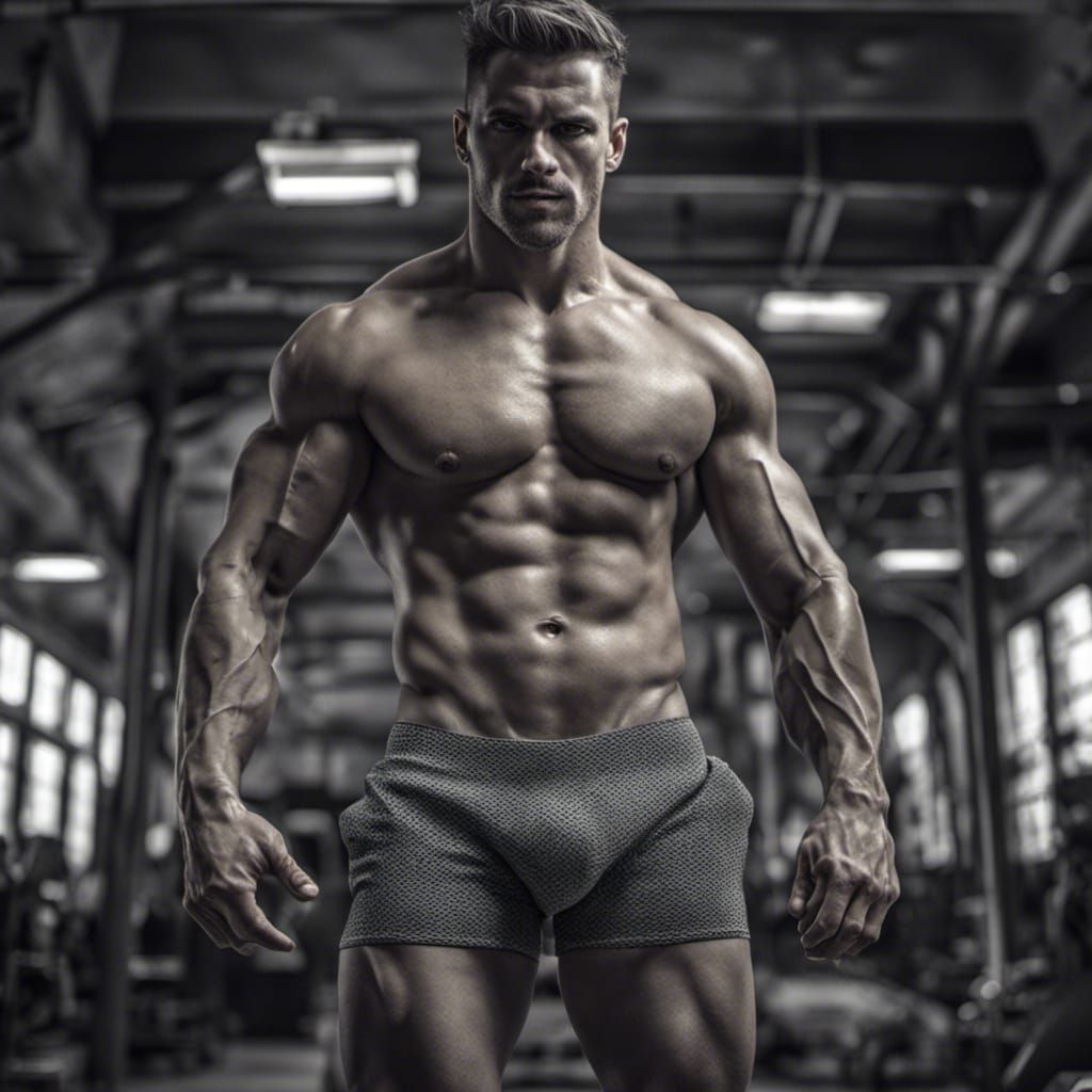 Hyperrealistic Full Body Image of Muscular Man