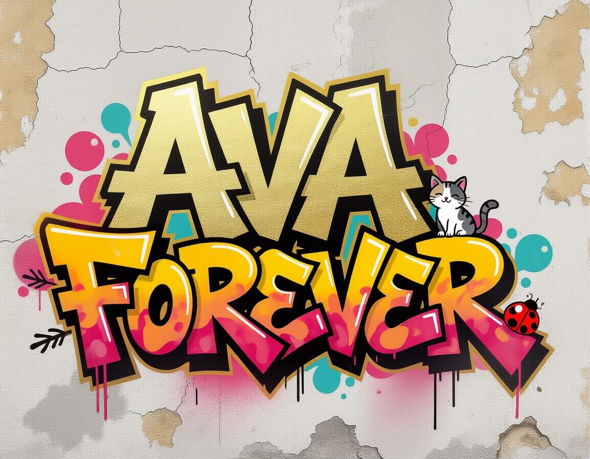 Wildstyle Graffiti Art with Peeling Paint and Neon Glow