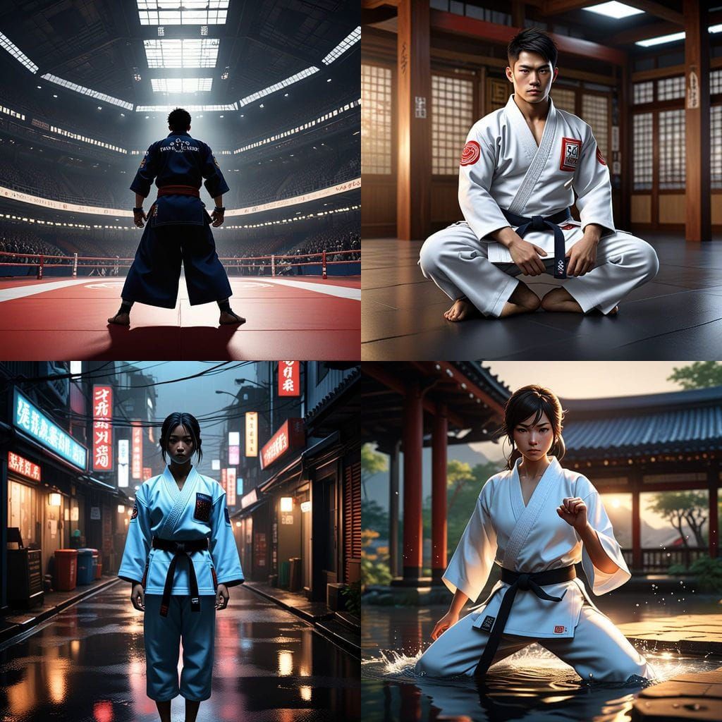 Surreal Anime Jiu Jitsu Warrior in High Detail