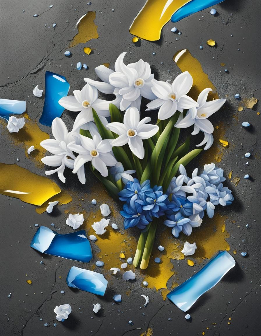 Graffiti Art: Broken Glass and Hyacinths