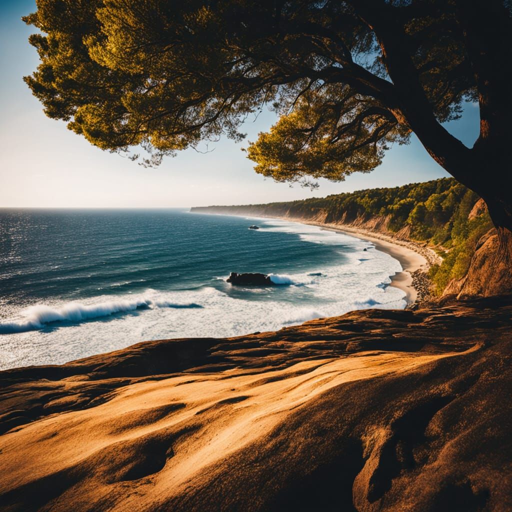 Cliff Edge Waves in Golden Light: Landscape Photography
