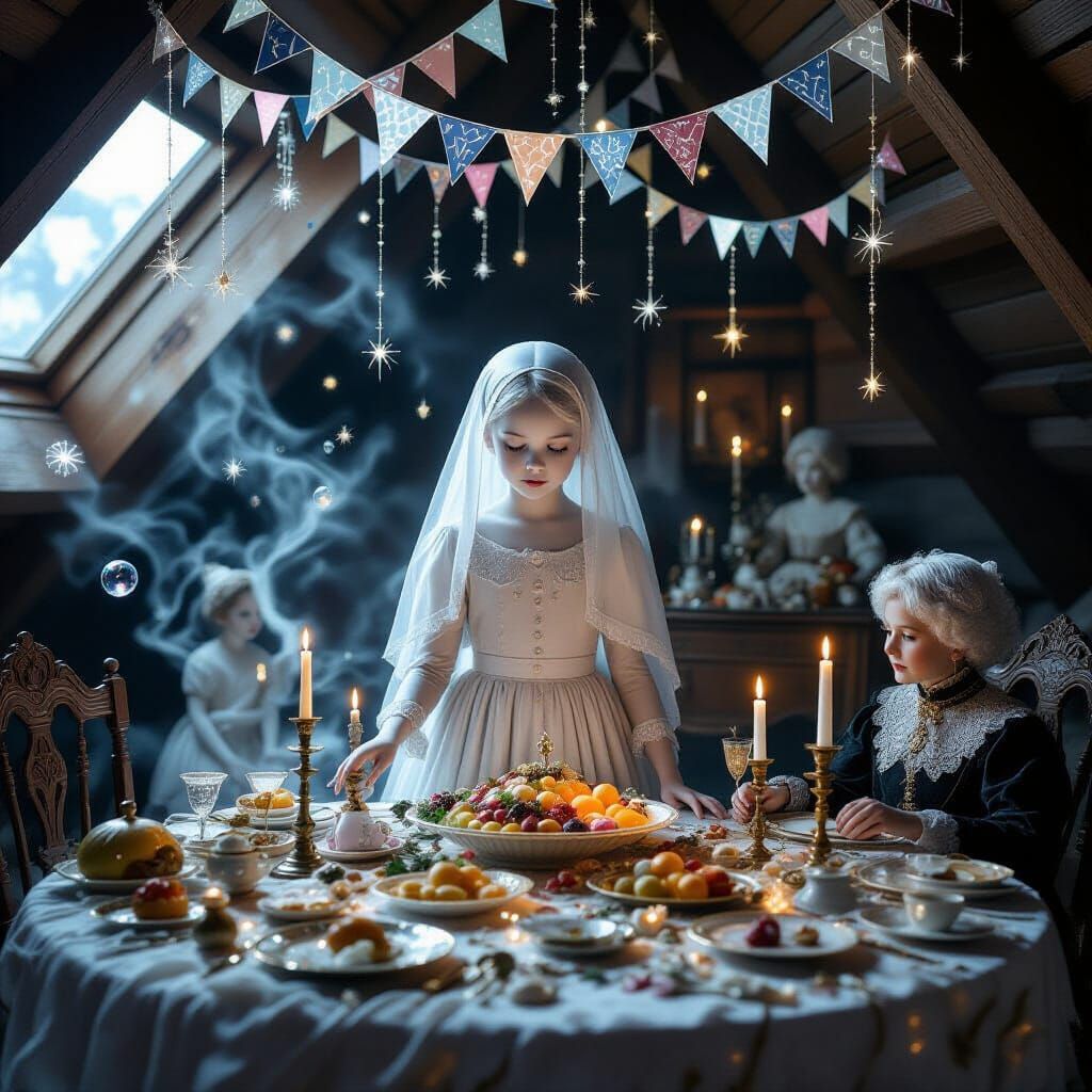 Ethereal Girl at Magical Birthday Feast