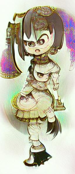Victorian Magical Girl Chibi Illustration