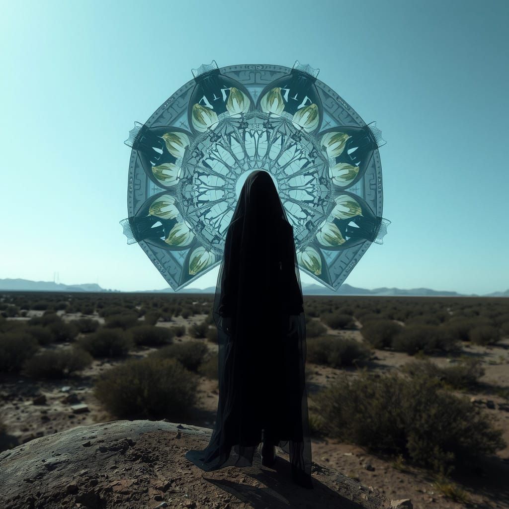 Surreal, Glitchy Entity in Midnight Void