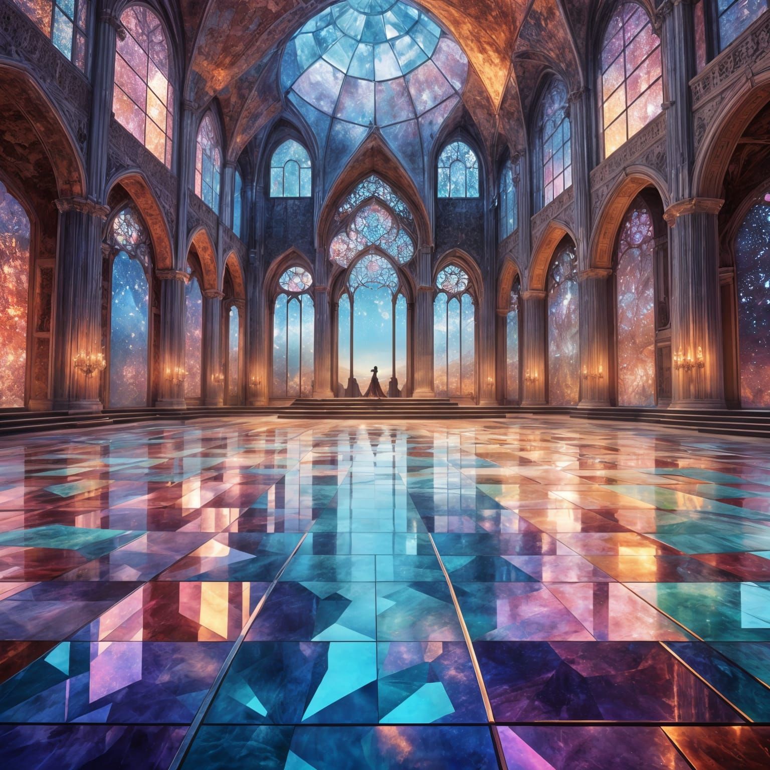 Breathtaking Crystal Floor in Vibrant Fantasy Style