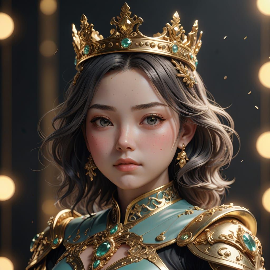 Charming Anime Baby Girl in Crown