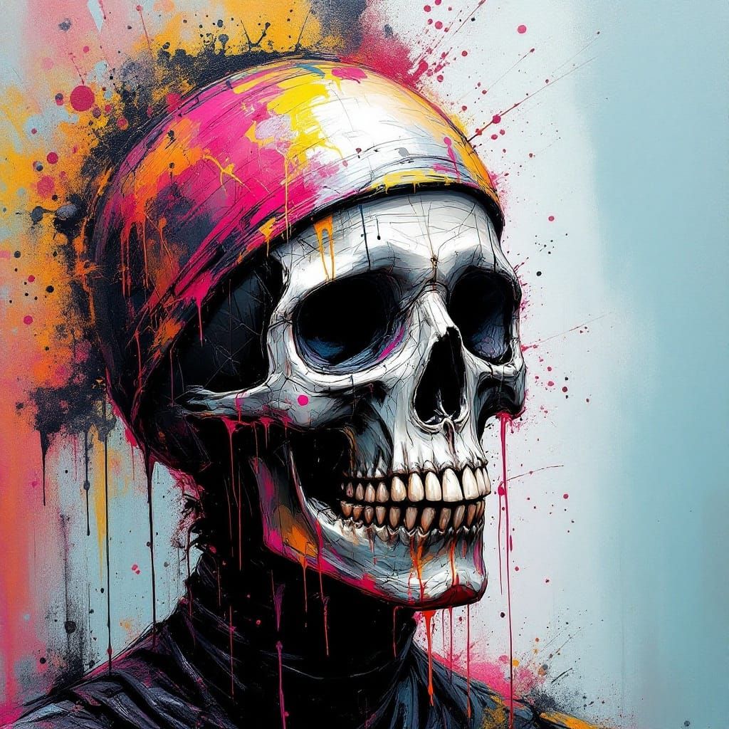 Vibrant Street Art Skull