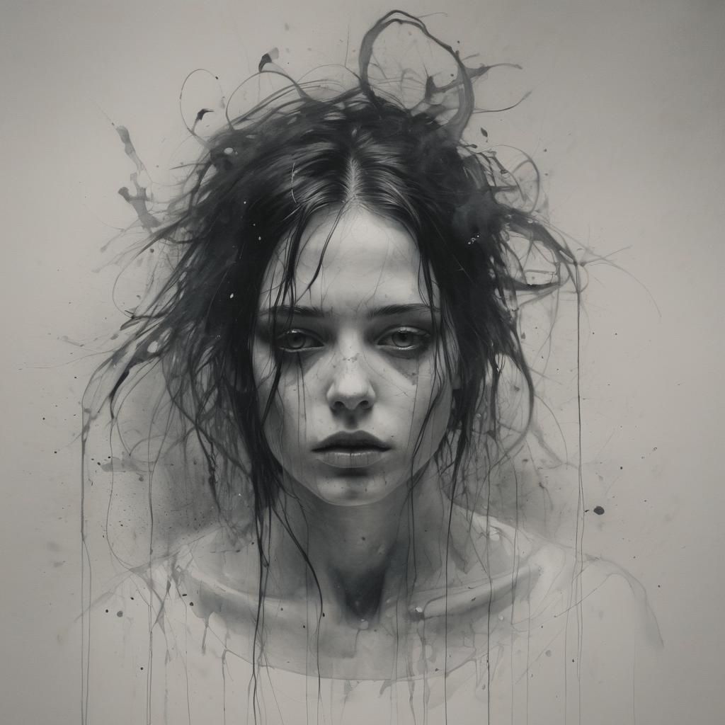 Eerie Grimdark Portrait in Gothic Horror Style