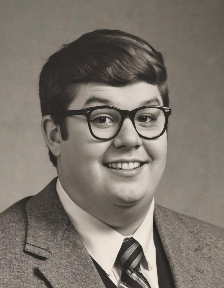 70s Style Yearbook Photo of a Nerd