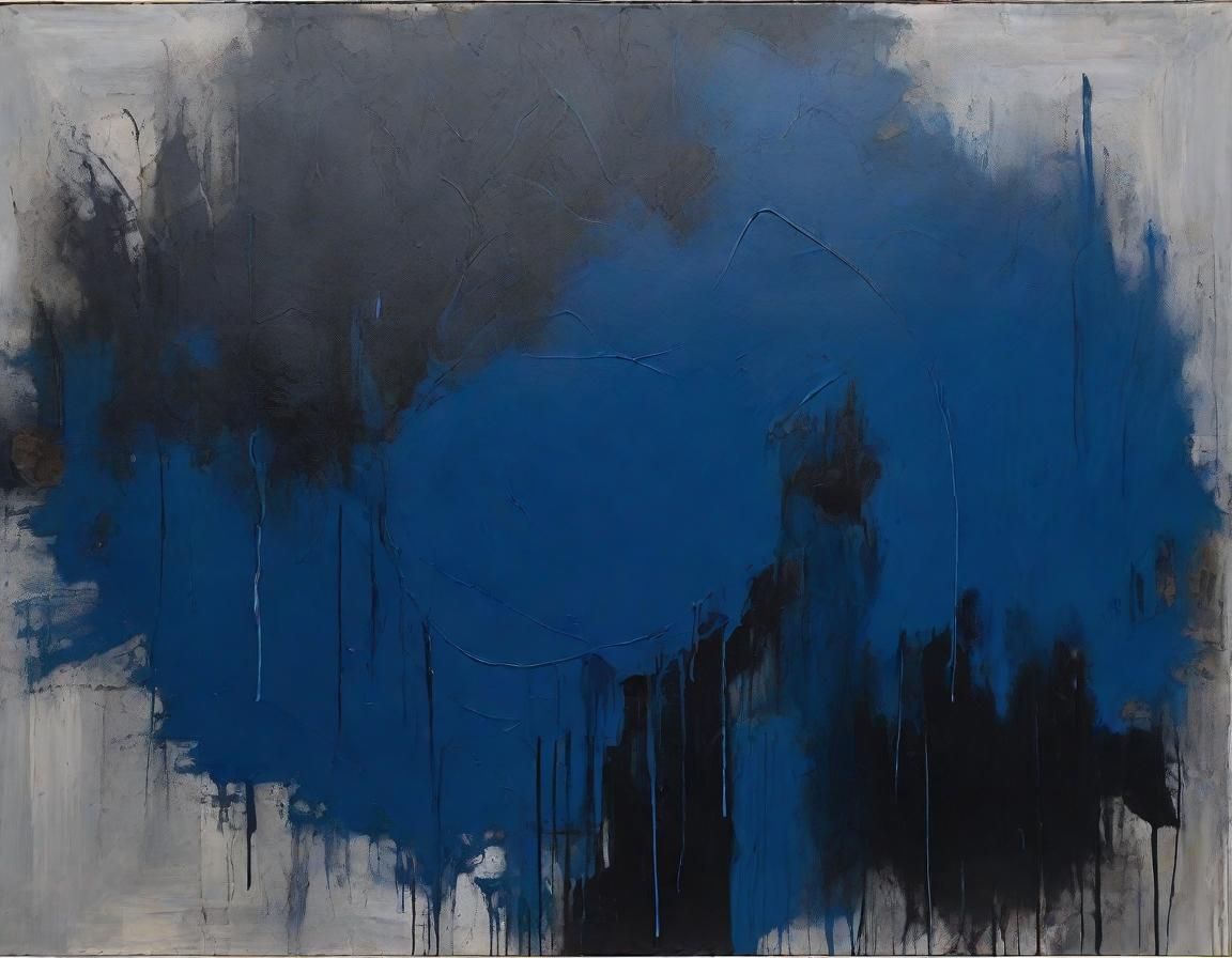 Oppressive Abstract Expressionist Painting with Etches