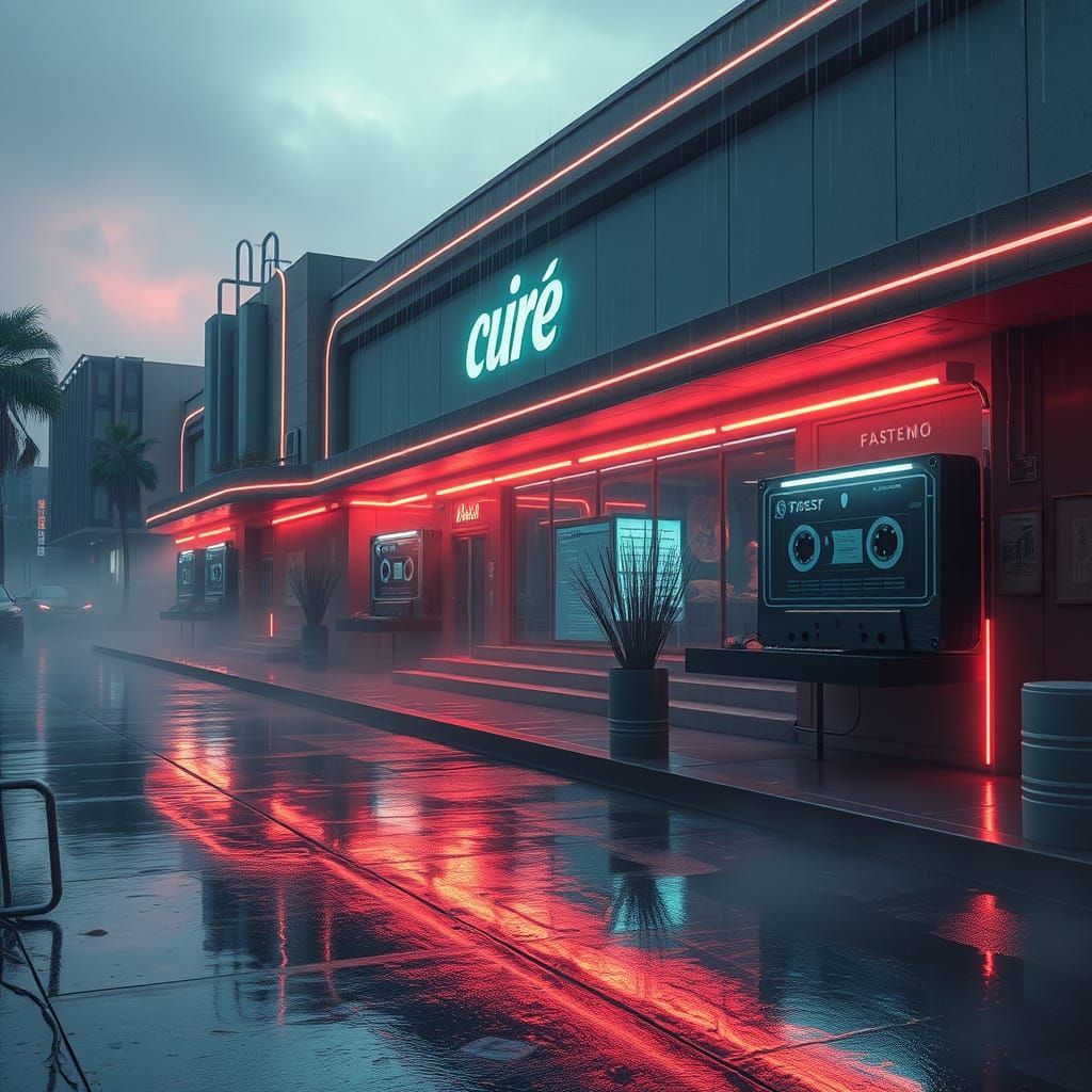Neon-Lit Nightclub Ephemera in Retro-Futuristic Style
