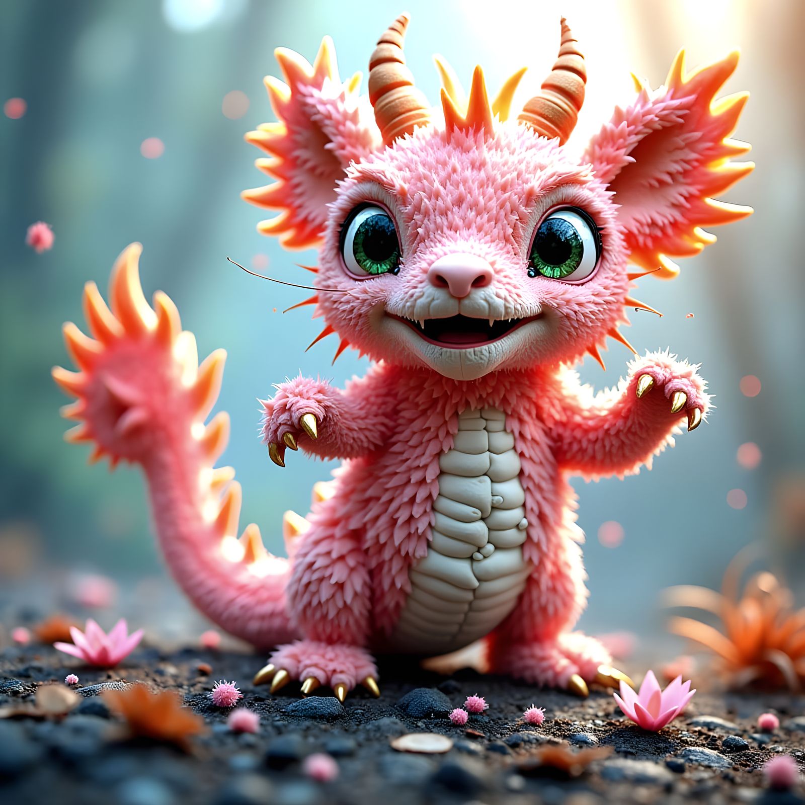 Psychedelic Marshmallowpunk Dragon Fantasy Art