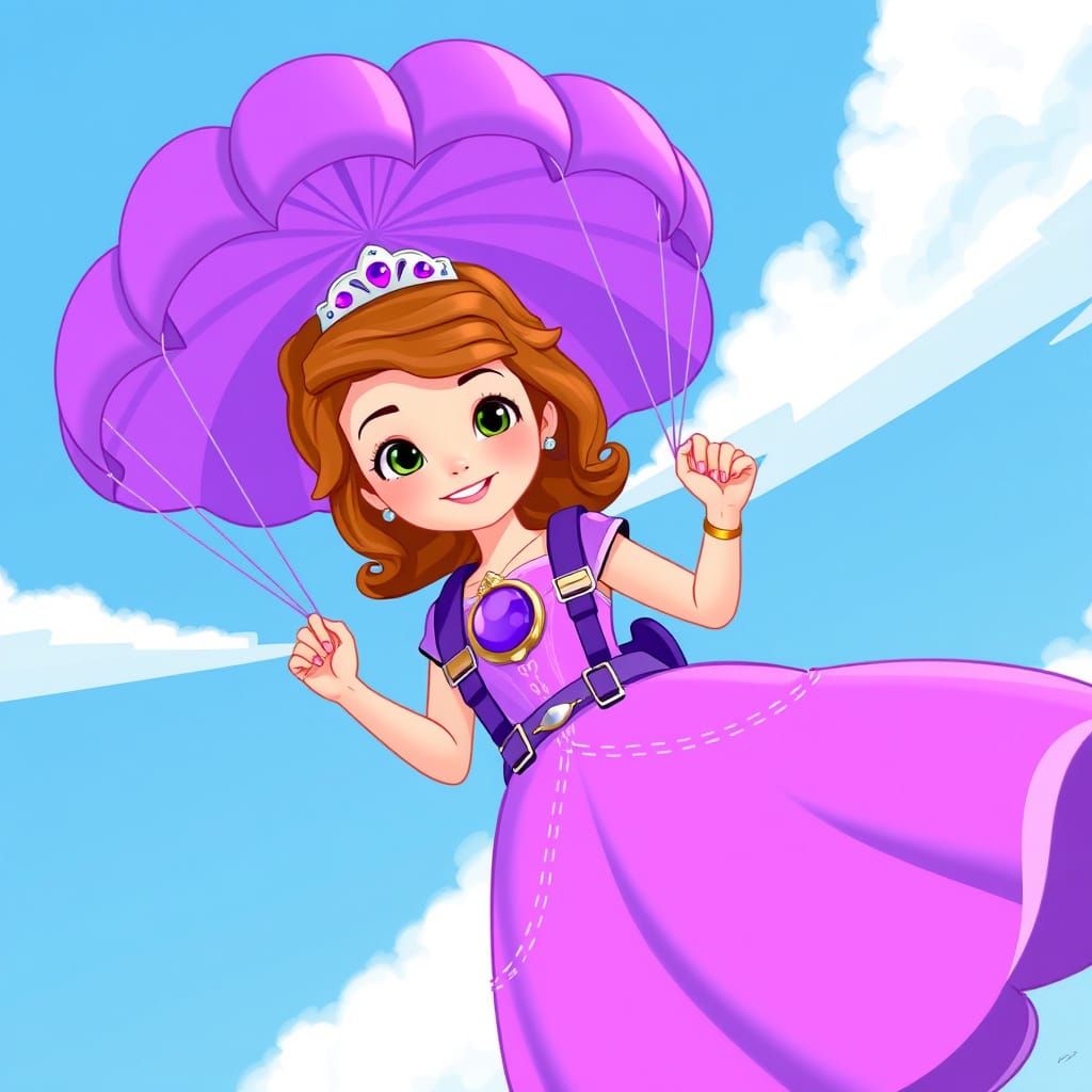Princess Sofia Skydiving in Disney Jr Style