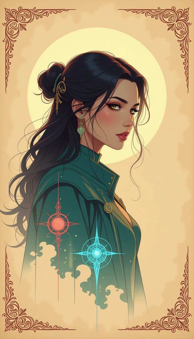 Mystical Dreamlike Scene with Neon Accents