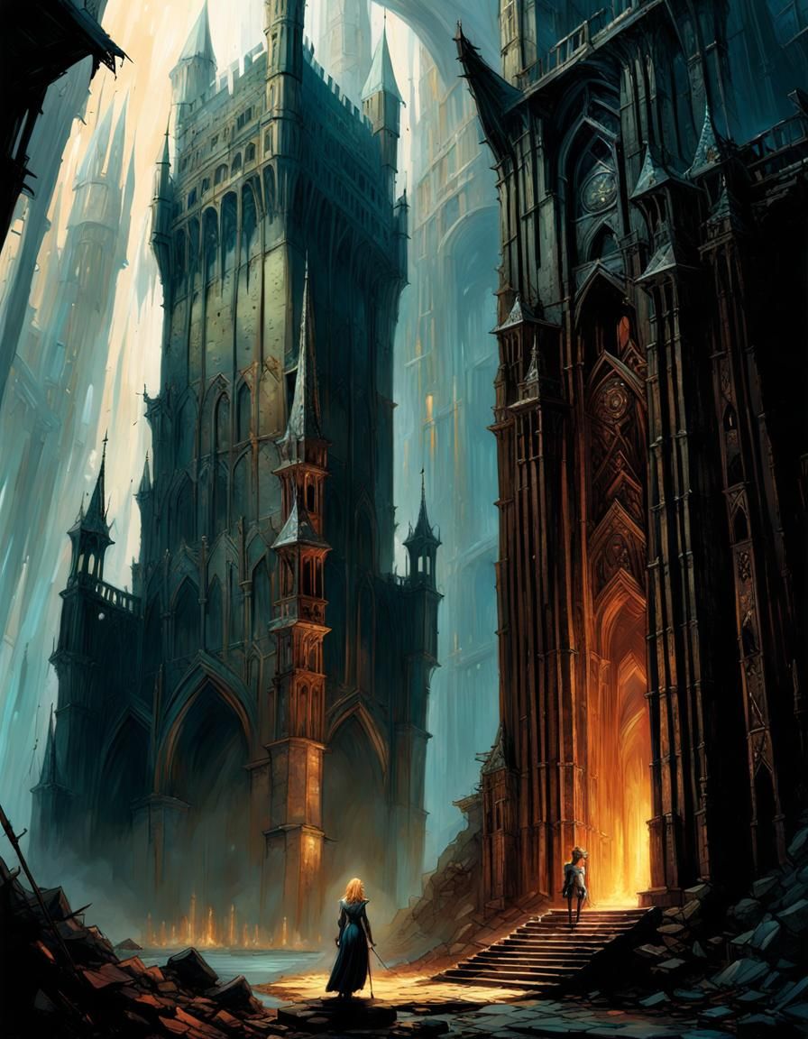 Knight and Tower Digital Concept Art