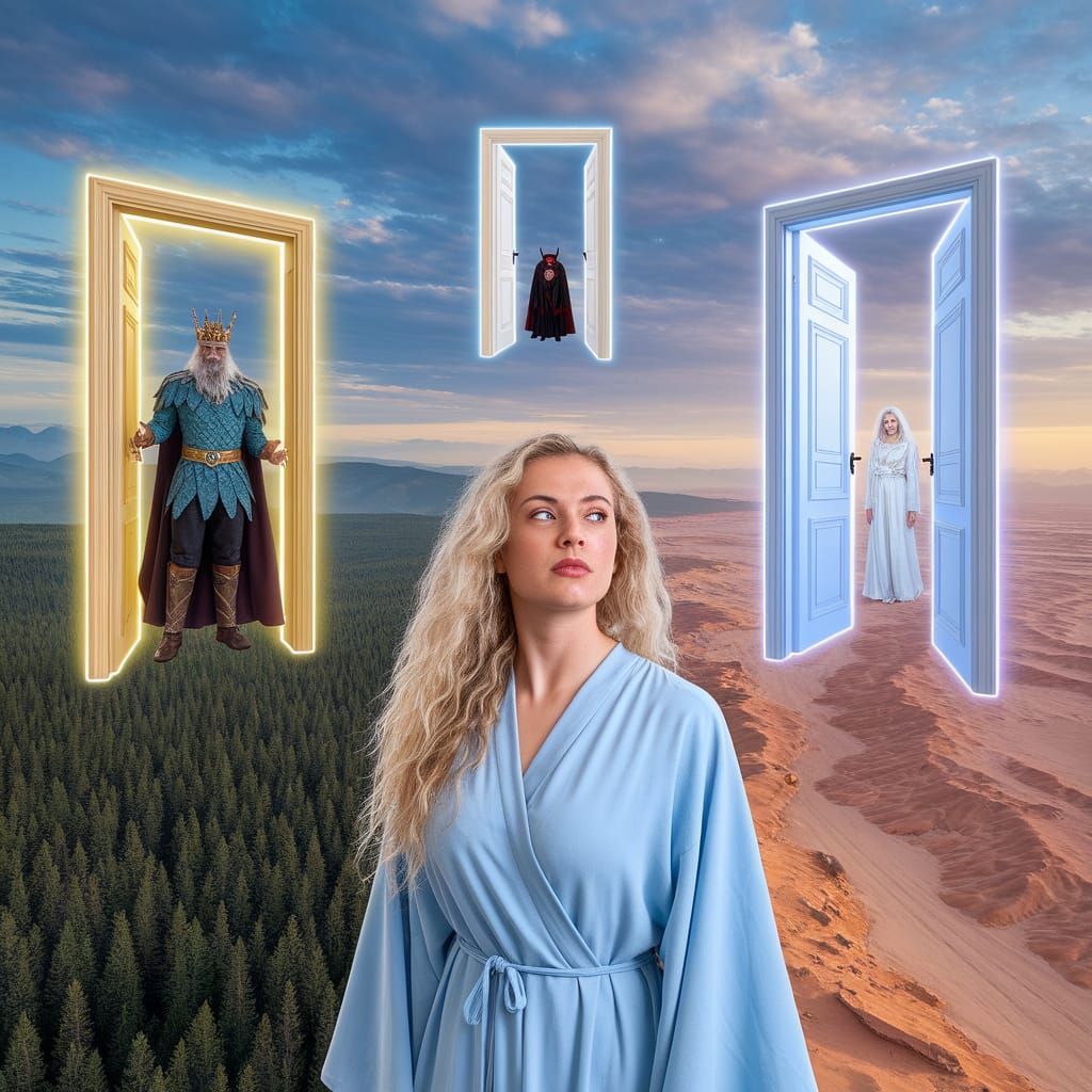 Magical Floating Doors in Forest and Desert