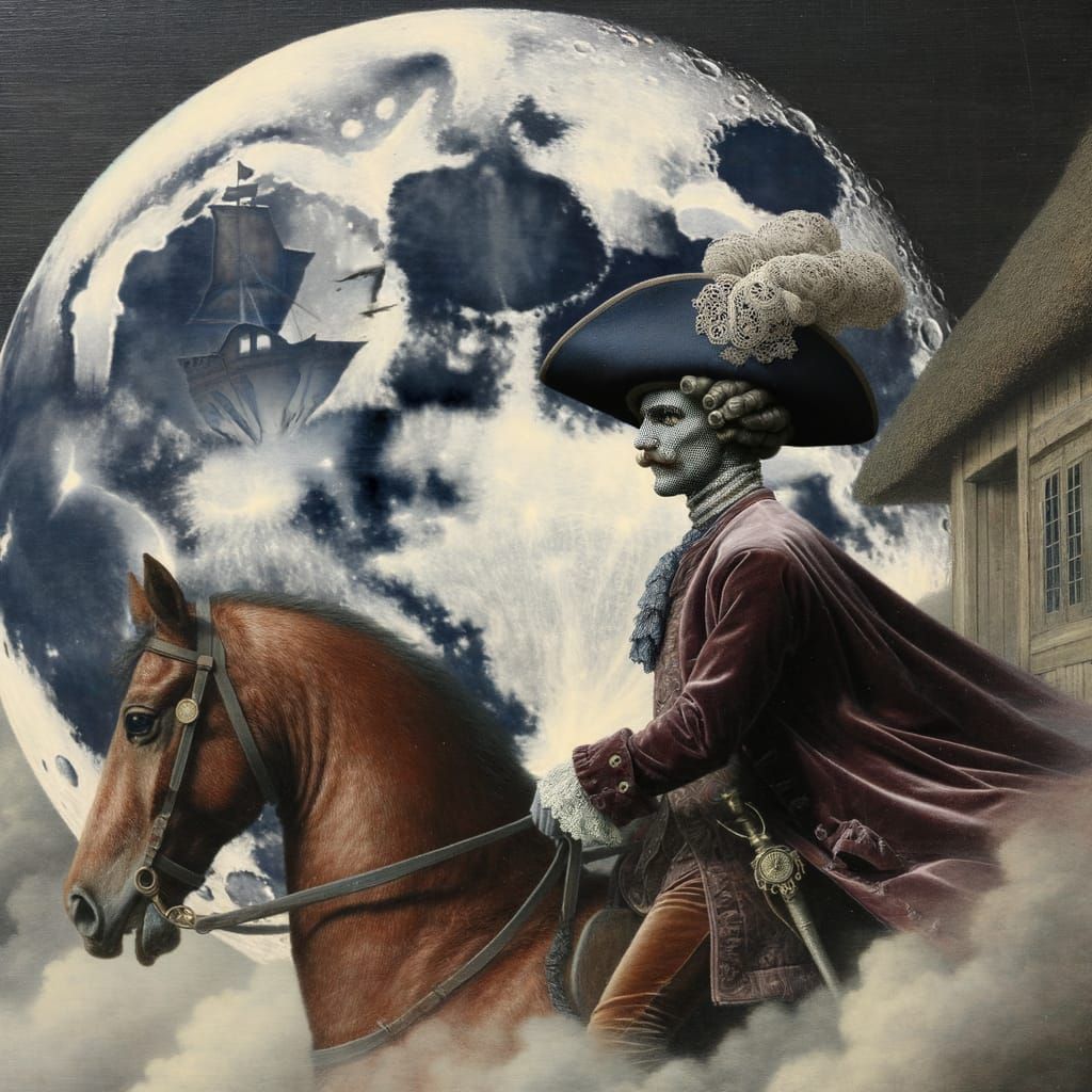 Ghostly Moon Galleon and Highwayman at Inn