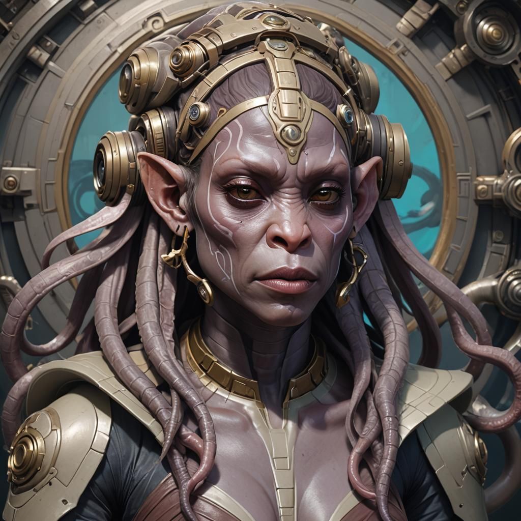 Exotic Twi'lek Hybrid Portrait in Artgerm Style