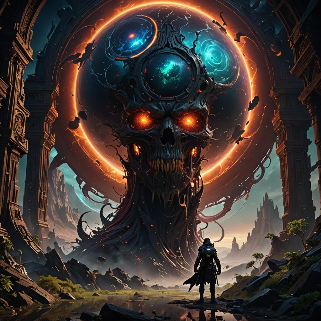 Cosmic Horror Planet Eater in Dark Fantasy Style