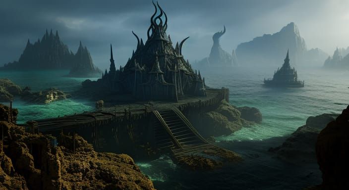 R'lyeh: Sunken City of Cthulhu, Detailed Matte Painting